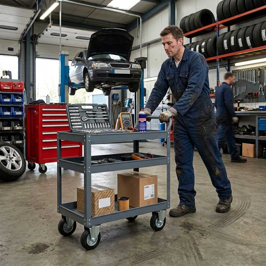 100mm Pressed Steel Fixed Castor Wheel - Black Rubber on Pressed Steel - 75kg Load Capacity