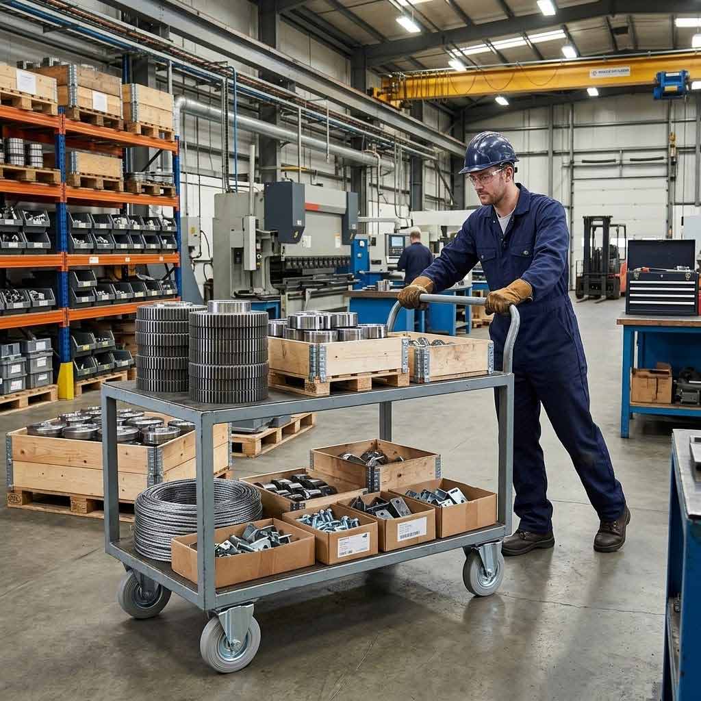 100mm Pressed Steel Fixed Castor Wheel - Grey Rubber on Pressed Steel - 75kg Load Capacity