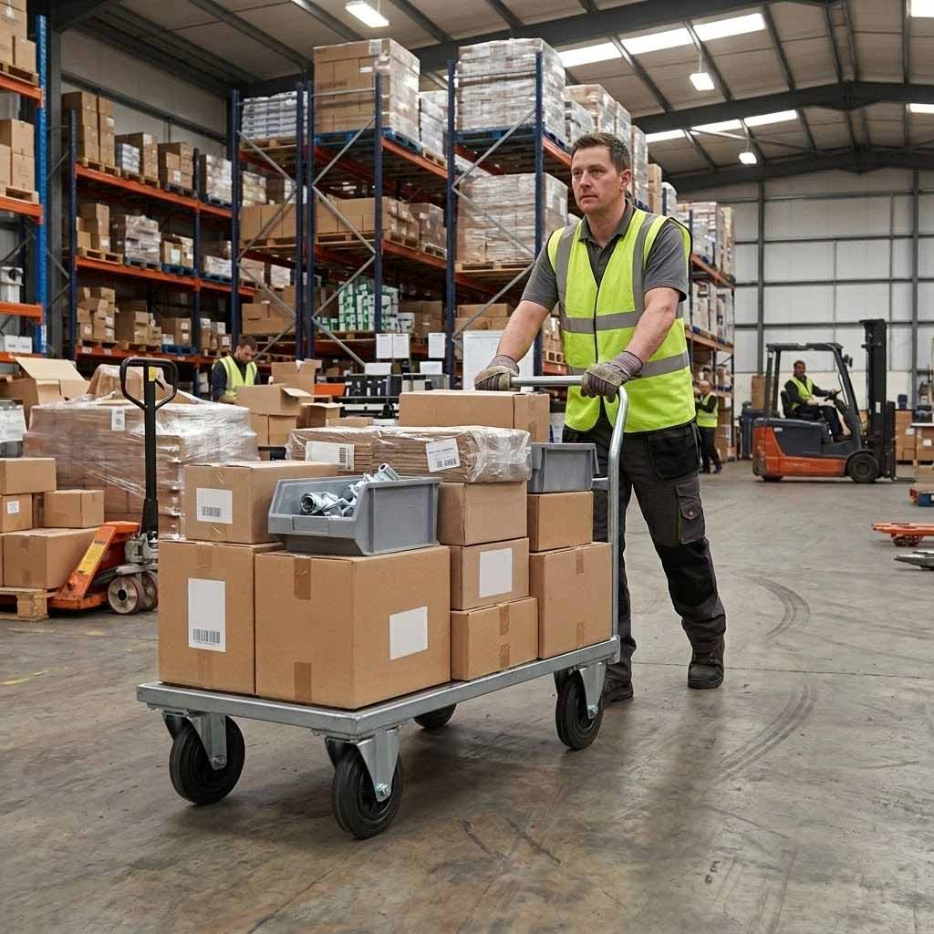 100mm Pressed Steel Fixed Castor with Black Rubber on Polypropylene Wheel - 75kg Load Capacity