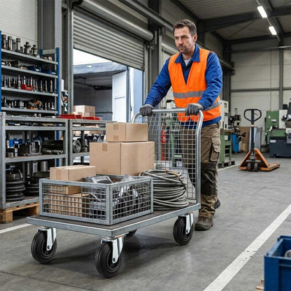 100mm Pressed Steel Swivel Castor with Black Rubber on Polypropylene Wheel - 75kg Load Capacity