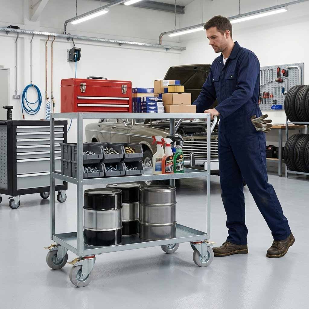 100mm Swivel Castor Wheel with Directional Brake - Grey Rubber - 4-Hole Top Plate, 75kg Load Capacity