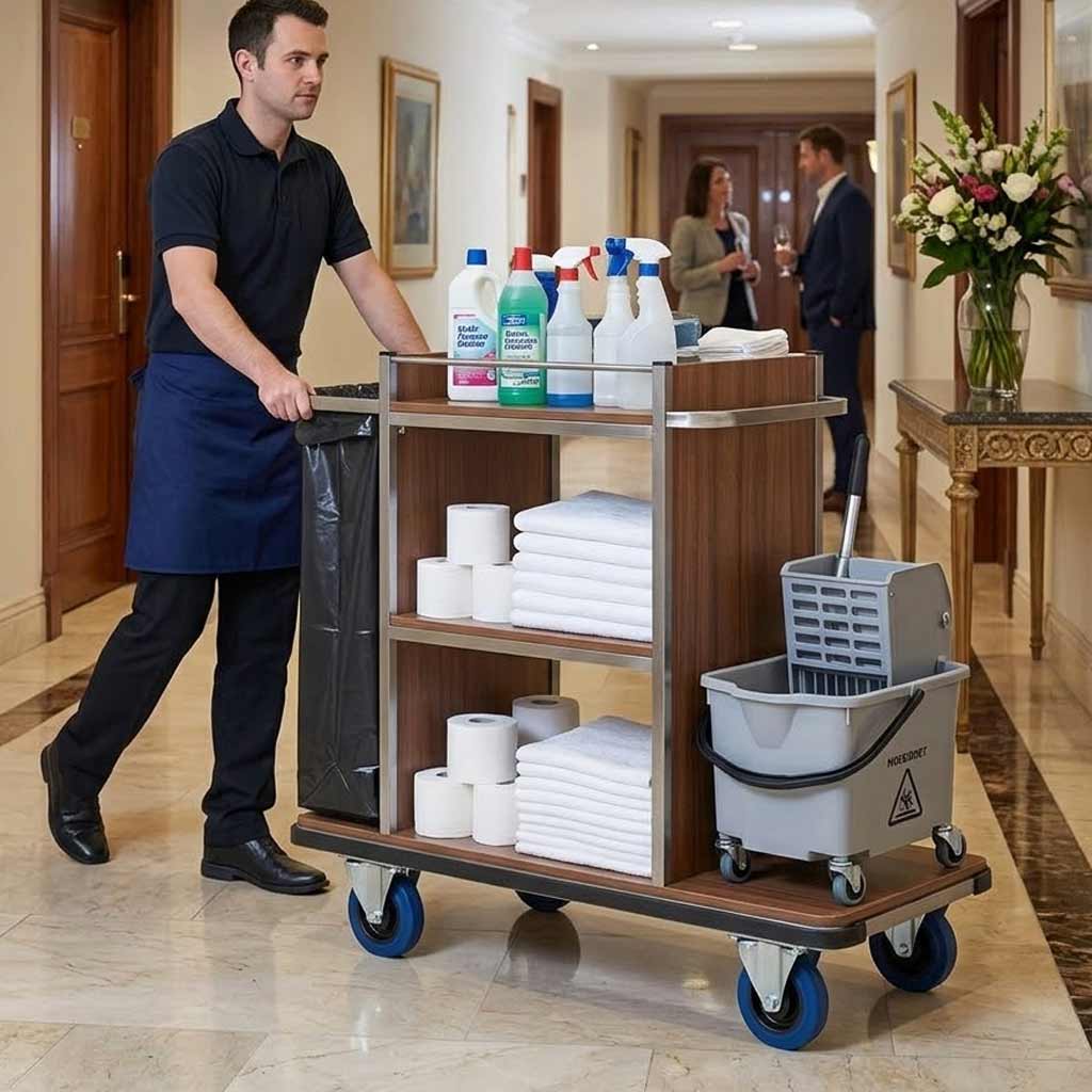 Dark Gray 125mm Pressed Steel Fixed Castor with Blue Rubber on Polypropylene Wheel - 140kg Max Load