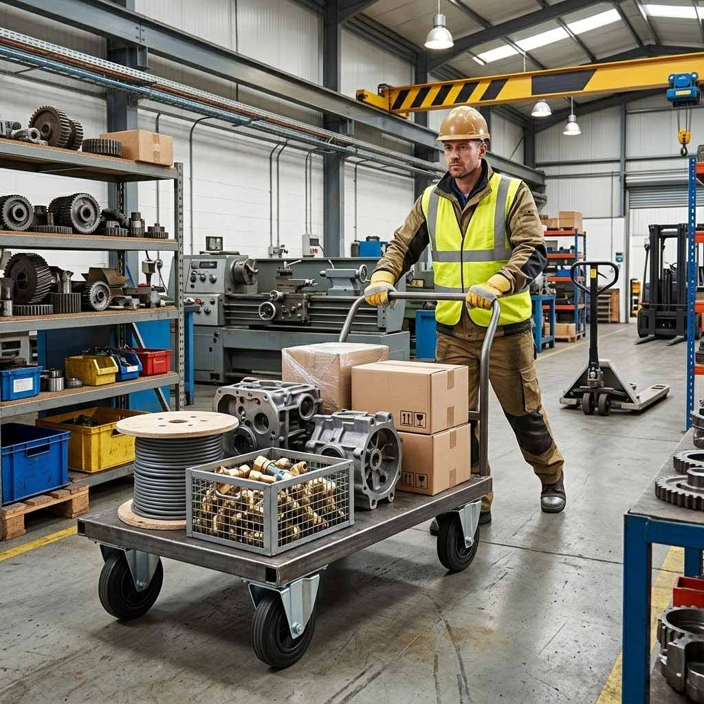 125mm Pressed Steel Fixed Castor with Black Rubber on Polypropylene Wheel - 110kg Load Capacity