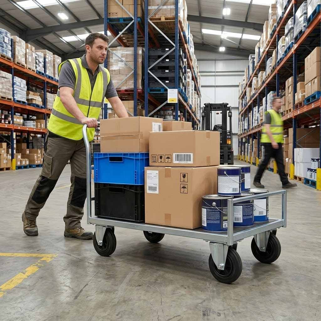 125mm Pressed Steel Fixed Castor with Black Rubber on Polypropylene Wheel - 110kg Load Capacity