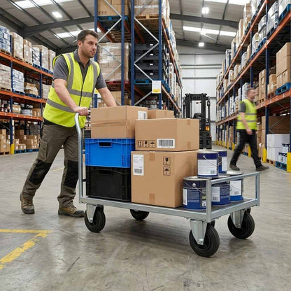 125mm Pressed Steel Fixed Castor with Black Rubber on Polypropylene Wheel - 110kg Load Capacity