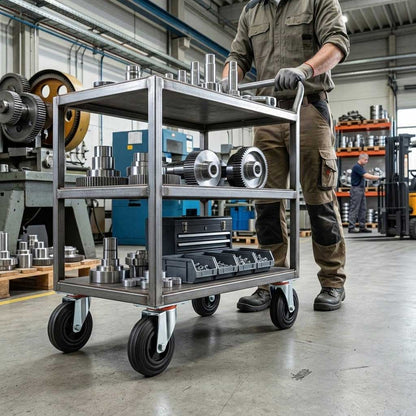 125mm Pressed Steel Swivel Castor with Black Rubber on Polypropylene Wheel - 110kg Load Capacity