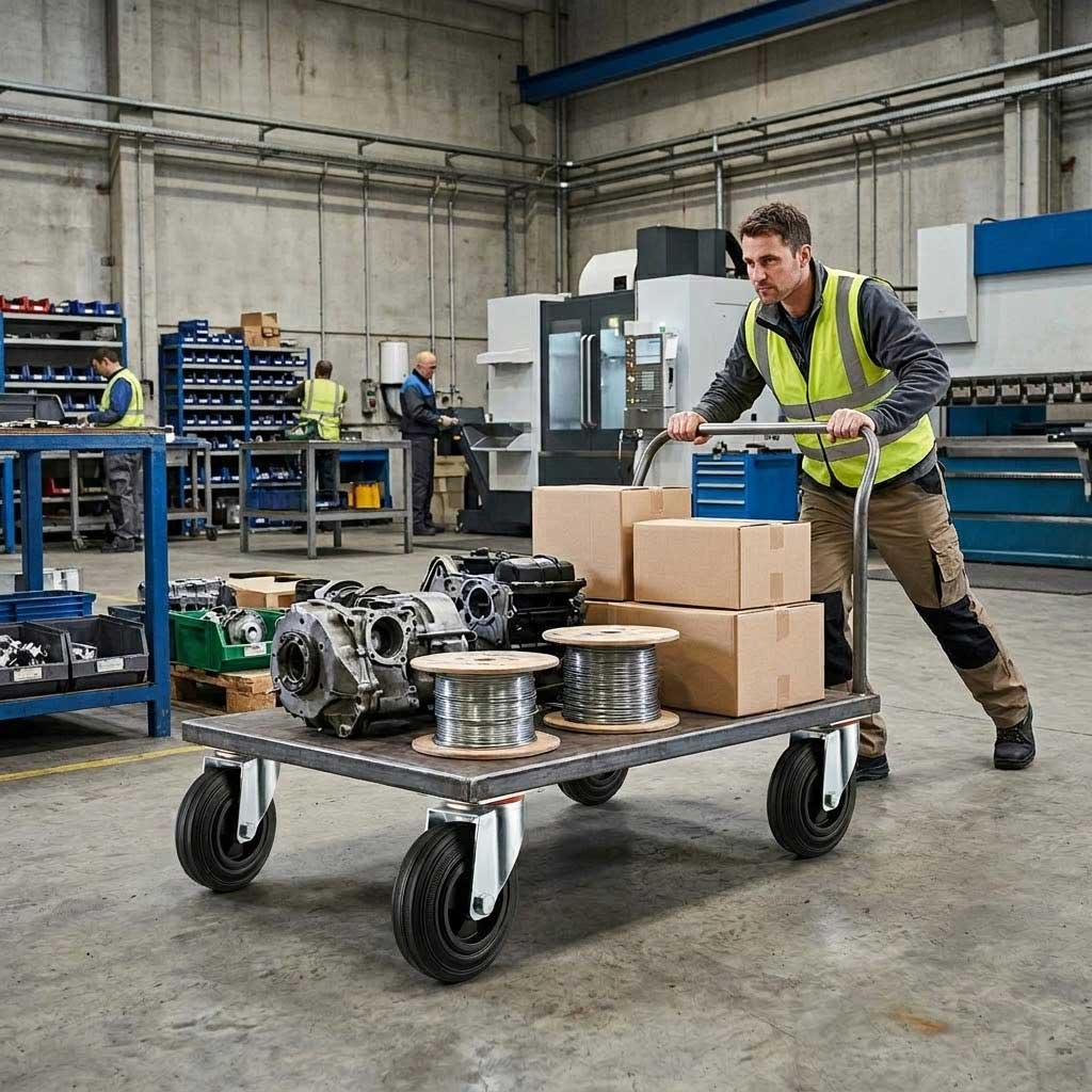 125mm Pressed Steel Swivel Castor with Black Rubber on Polypropylene Wheel - 110kg Load Capacity