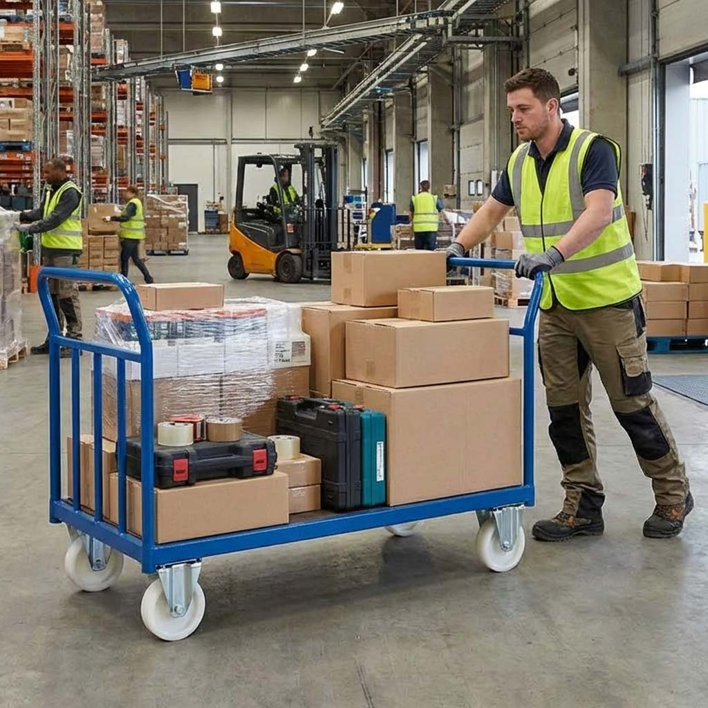 Slate Gray 150mm Pressed Steel Fixed Castor with White Nylon Wheel, 4-Hole Top Plate - 180kg Load Capacity