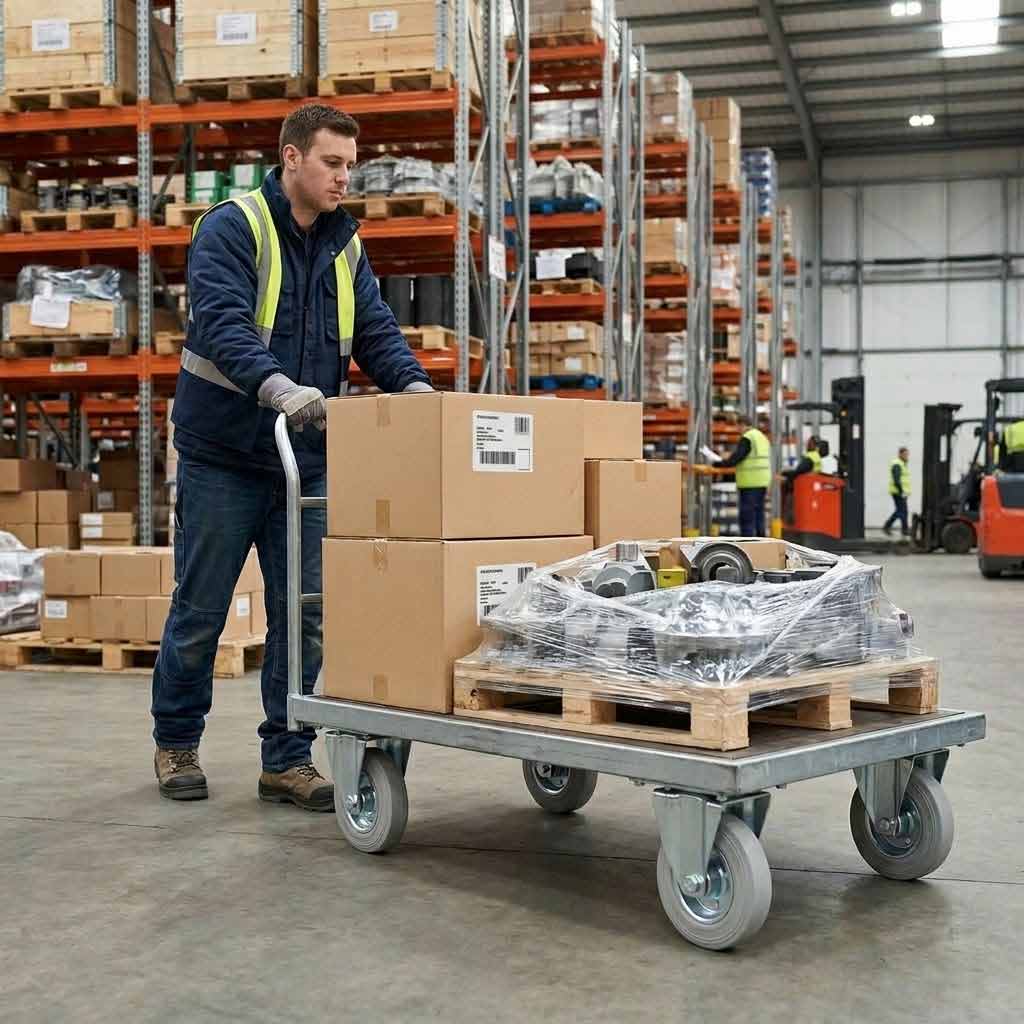 150mm Pressed Steel Fixed Castor Wheel - Grey Rubber on Pressed Steel - 130kg Load Capacity