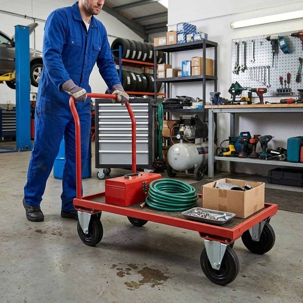 150mm Pressed Steel Fixed Castor with Black Rubber on Polypropylene Wheel - 130kg Load Capacity