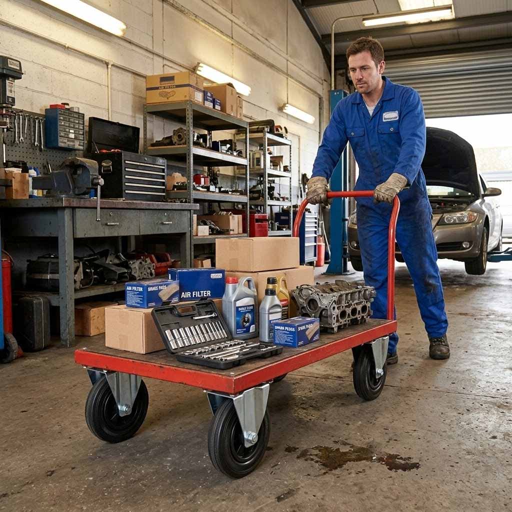 150mm Pressed Steel Fixed Castor with Black Rubber on Polypropylene Wheel - 130kg Load Capacity