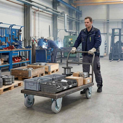 200mm Pressed Steel Fixed Castor Wheel - Grey Rubber on Pressed Steel - 180kg Load Capacity
