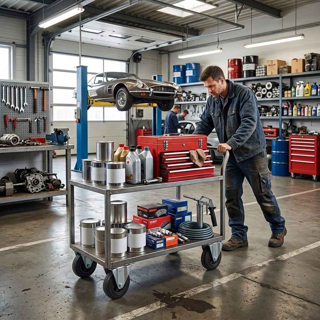 80mm Pressed Steel Fixed Castor with Black Rubber on Polypropylene Wheel - 60kg Load Capacity