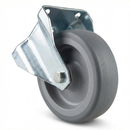 Fixed Retail Castors with Grey Thermoplastic Rubber Wheel