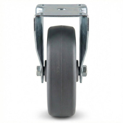 Fixed Retail Castors with Grey Thermoplastic Rubber Wheel