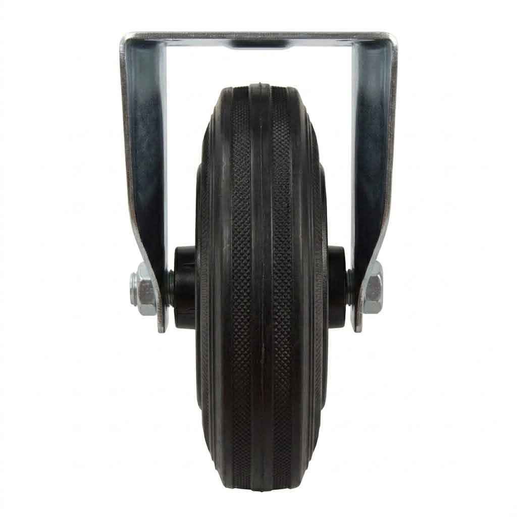 Pressed Steel Fixed Castors with Black Polypropylene Wheel